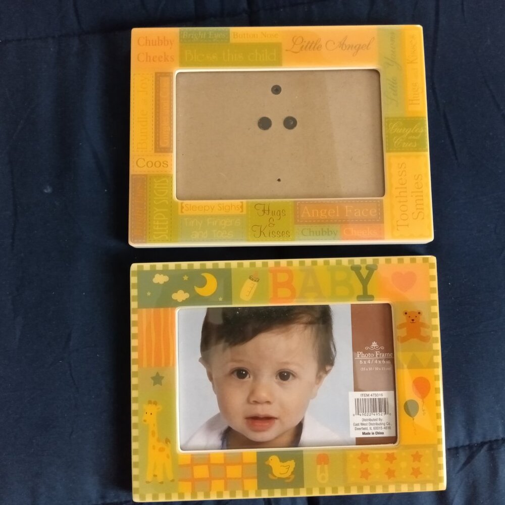 PICTURE FRAMES, "BABY / CHILD", SET OF 2 FRAMES (Display 4"x6" PHOTO)